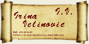 Irina Velinović vizit kartica